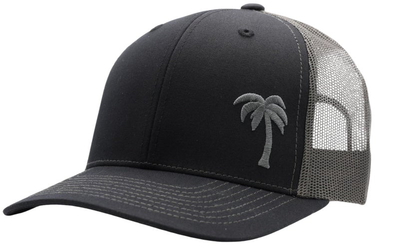 LINDO Trucker Hat [ Palm Tree - Black/Graphite ] - Image 1
